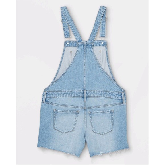 Isabel Maternity Jean Shortalls Light Wash - Picture 2 of 7